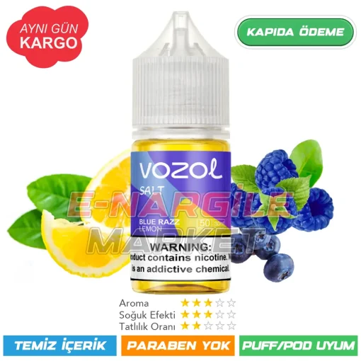 Vozol Likit Mavi Ahududu Limon Salt 30ml