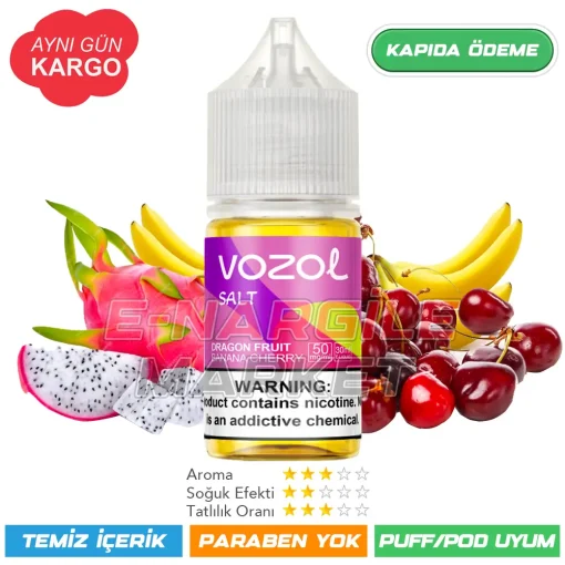 Vozol Likit Ejder Meyvesi Muz Kiraz Salt 30ml