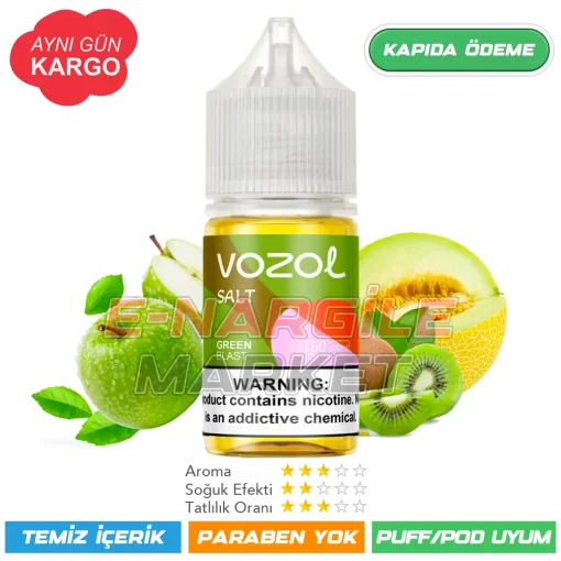 Vozol Likit Kavun Yeşil Elma Kivi Salt 30ml