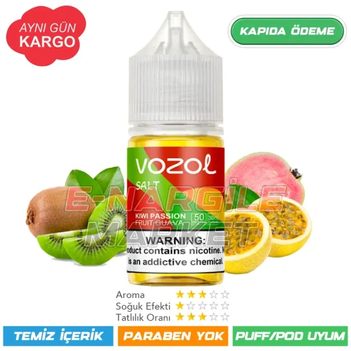 Vozol Likit Kivi Guava Çarkıfelek Salt 30ml