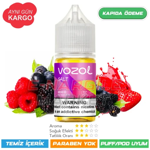 Vozol Likit Karışık Böğürtlen Çeşitleri Salt 30ml