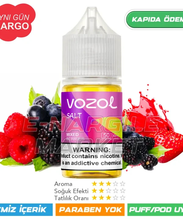 Vozol Likit Karışık Böğürtlen Çeşitleri Salt 30ml