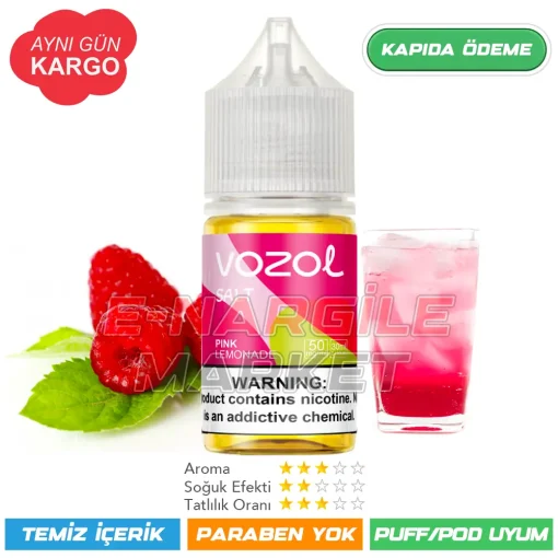 Vozol Likit Pembe Limonata Salt 30ml