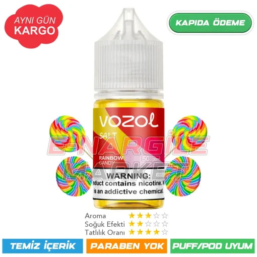 Vozol Likit Gökkuşağı Şekeri Salt 30ml