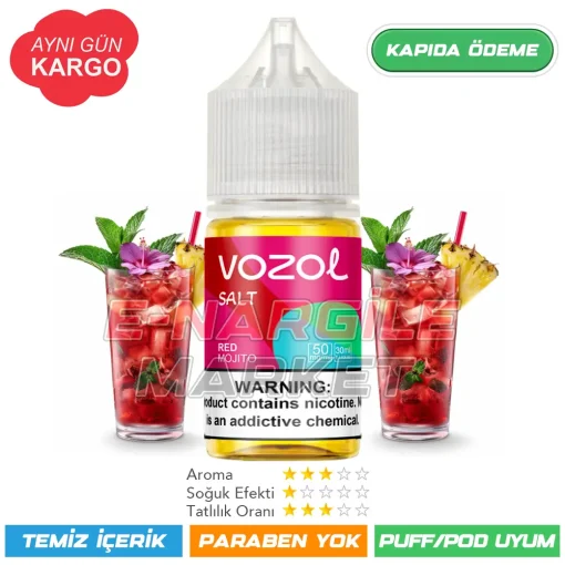 Vozol Likit Kırmızı Mojitolu Salt 30ml