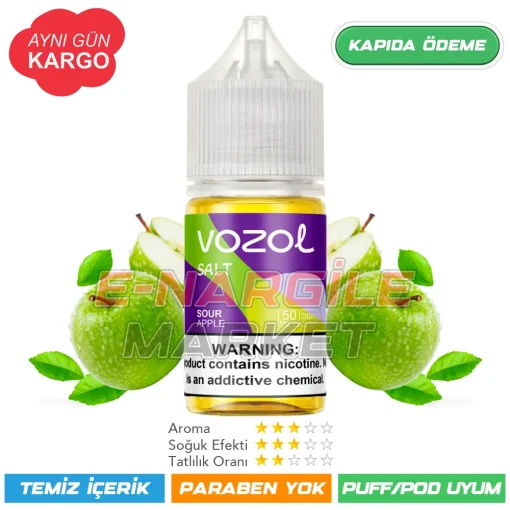 Vozol Likit Ekşi Elma Salt 30ml