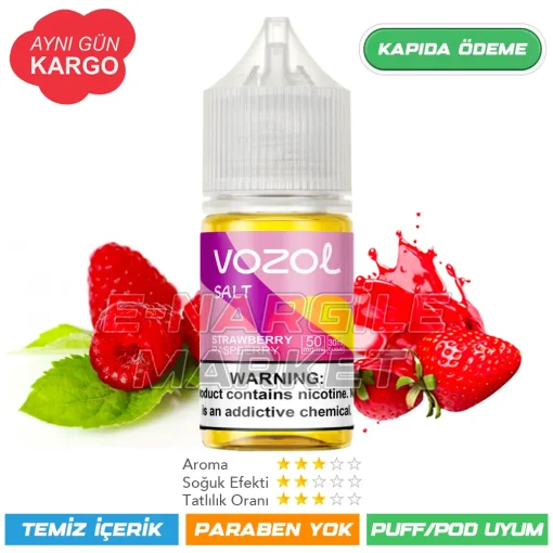 Vozol Likit Çilek Ahududu Salt 30ml