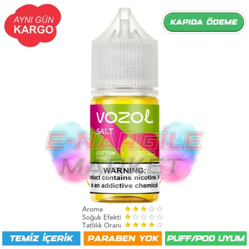 Vozol Likit Pamuk Şekerli Salt 30ml