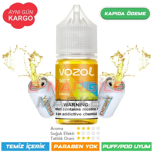 Vozol Likit Vzbull Enerji İçeceği Salt 30ml