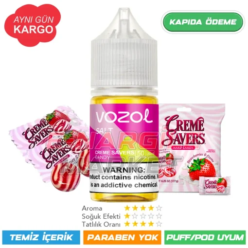 Vozol Likit Creme Savers Candy Salt 30ml