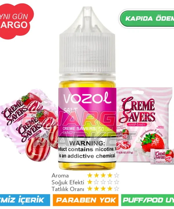 Vozol Likit Creme Savers Candy Salt 30ml